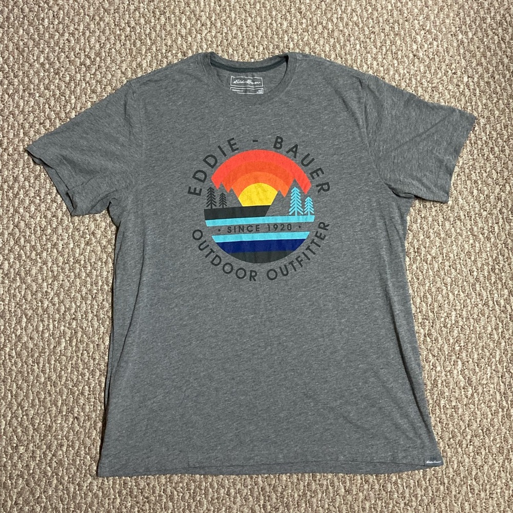 Eddie Bauer Outdoor Outfitters Gray Nature Graphic Athletic T-Shirt